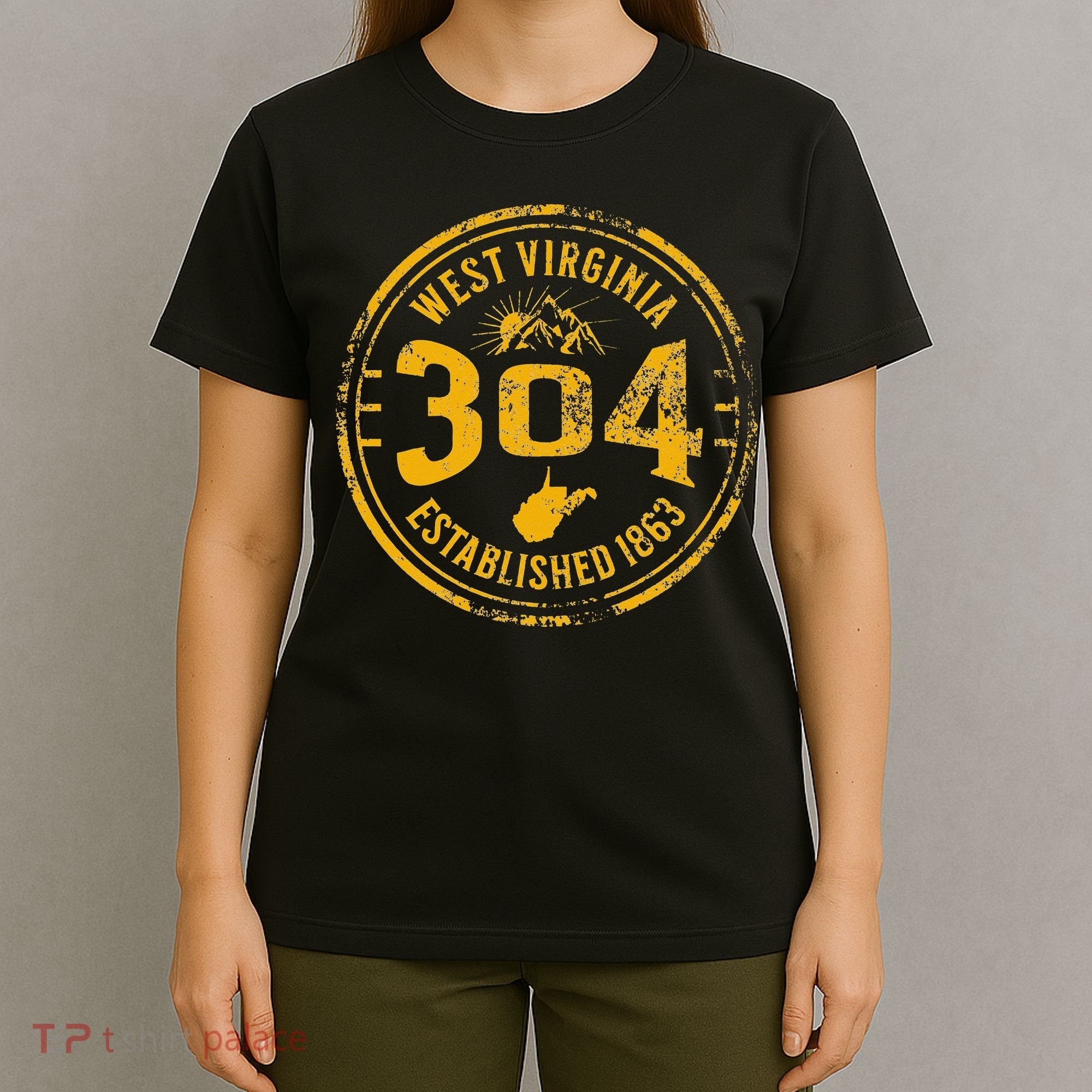 West Virginia Map 304 Home Vintage T-Shirt