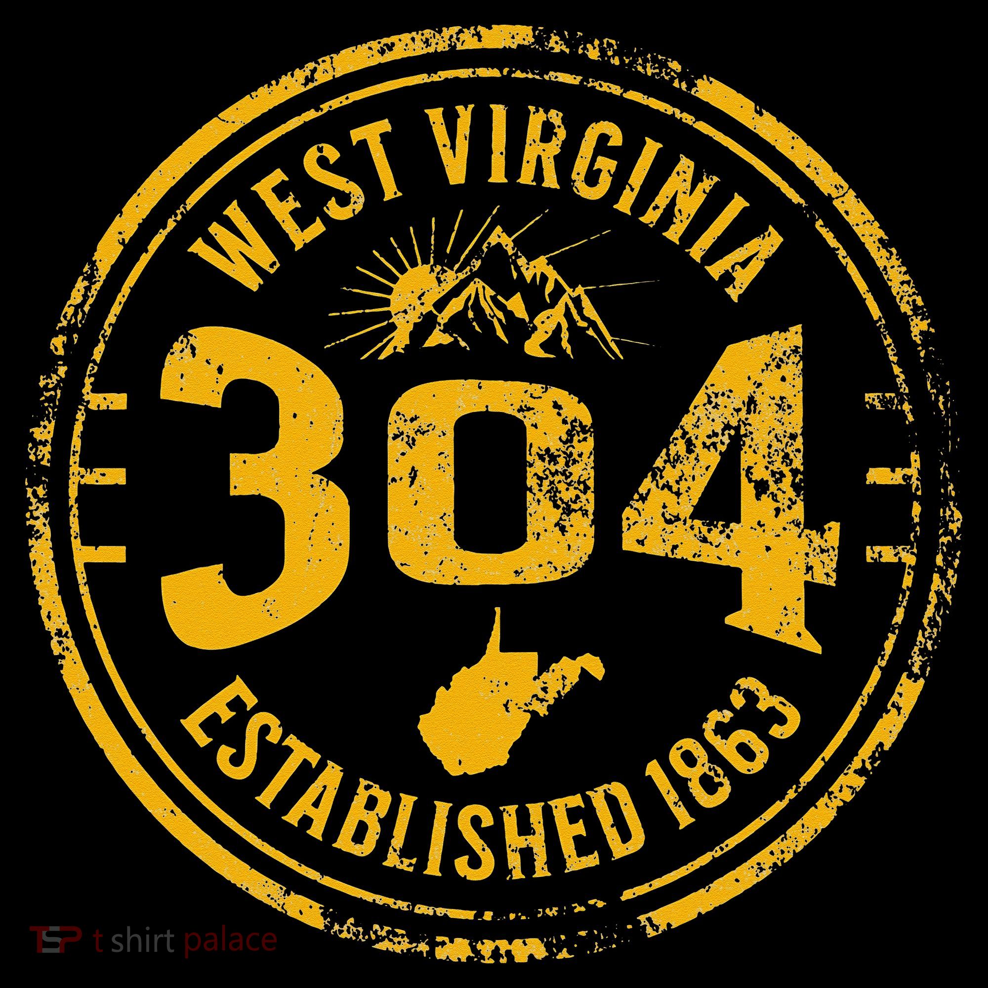West Virginia Map 304 Home Vintage T-Shirt