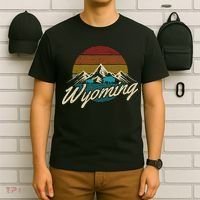Wyoming Vintage Mountains Bison American Buffalo Gift T-Shirt thumb 6
