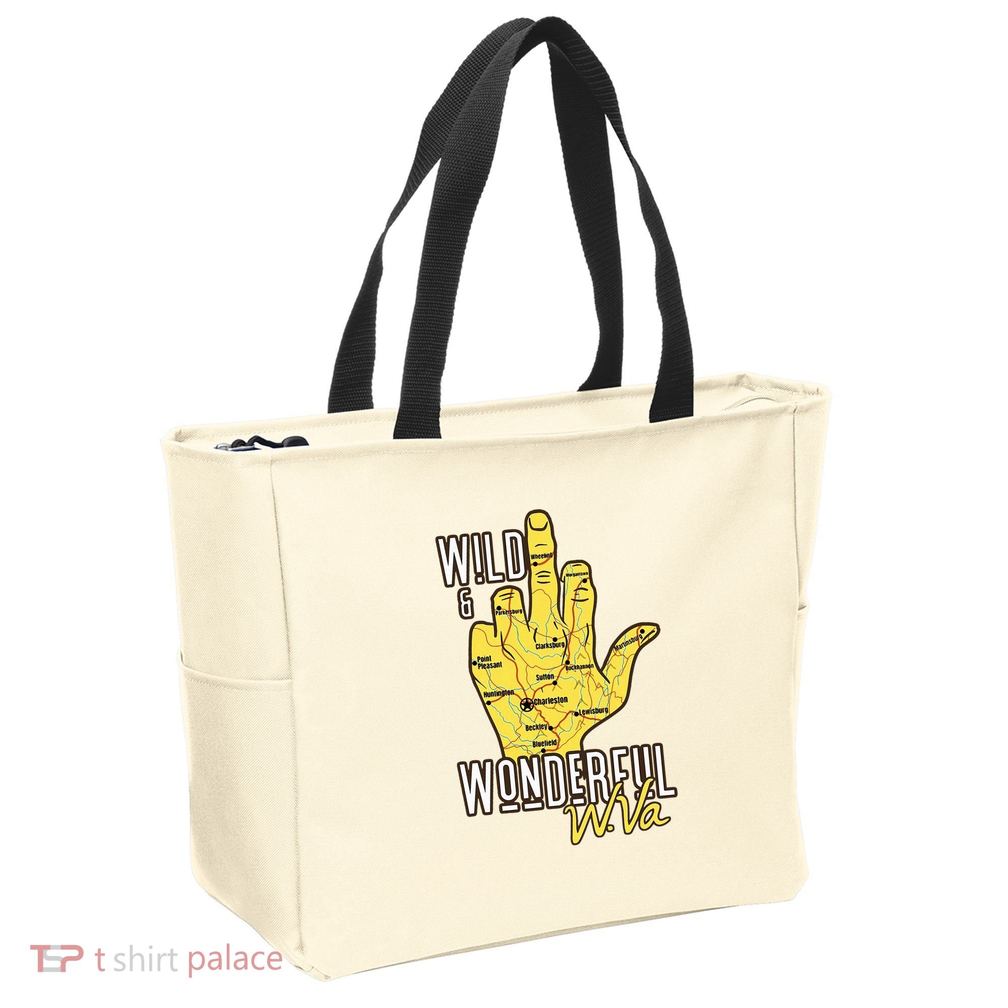 West Virginia Map Wv Middle Finger Funny Wv Souvenir Graphic Tote Bag