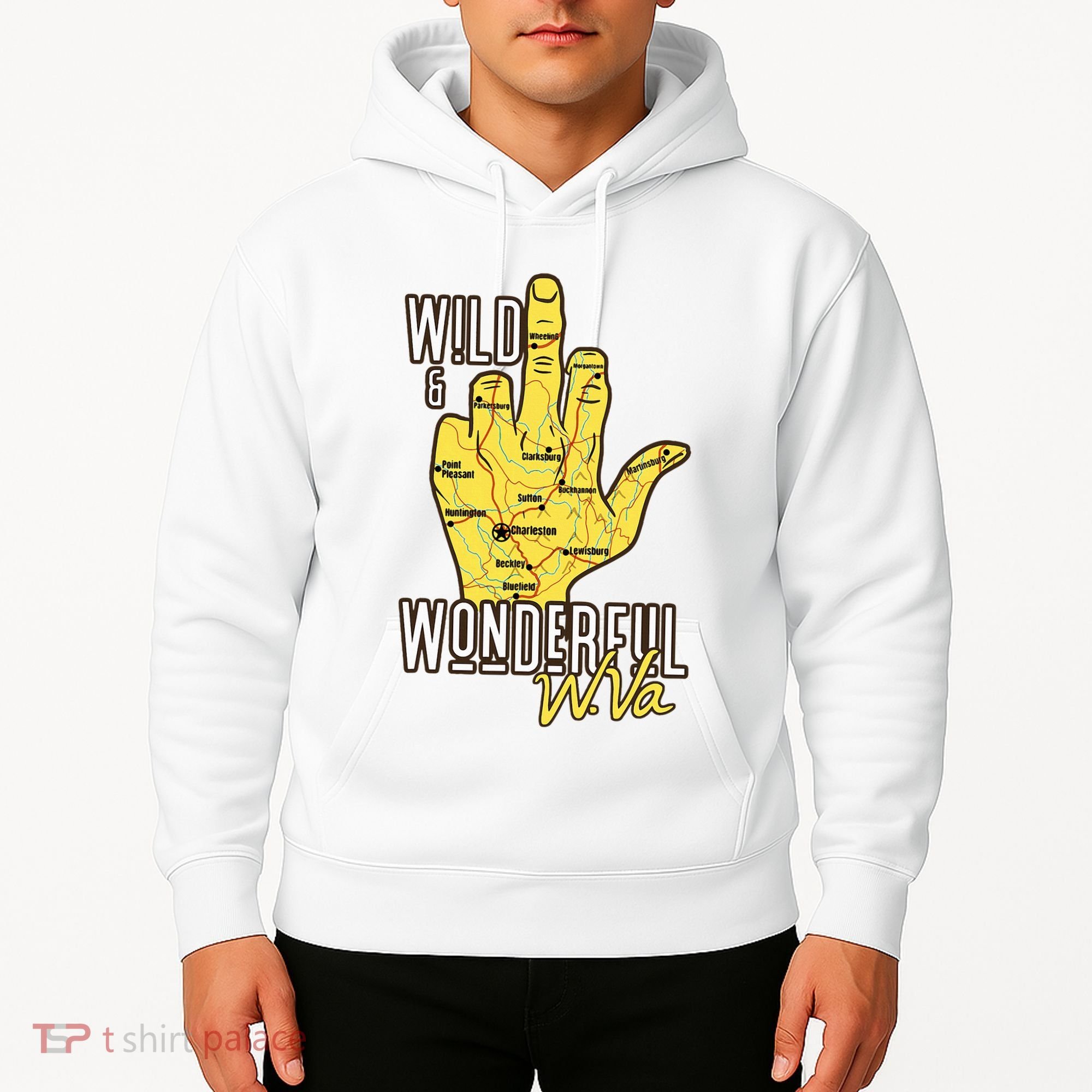 West Virginia Map Wv Middle Finger Funny Wv Souvenir Graphic Hoodie