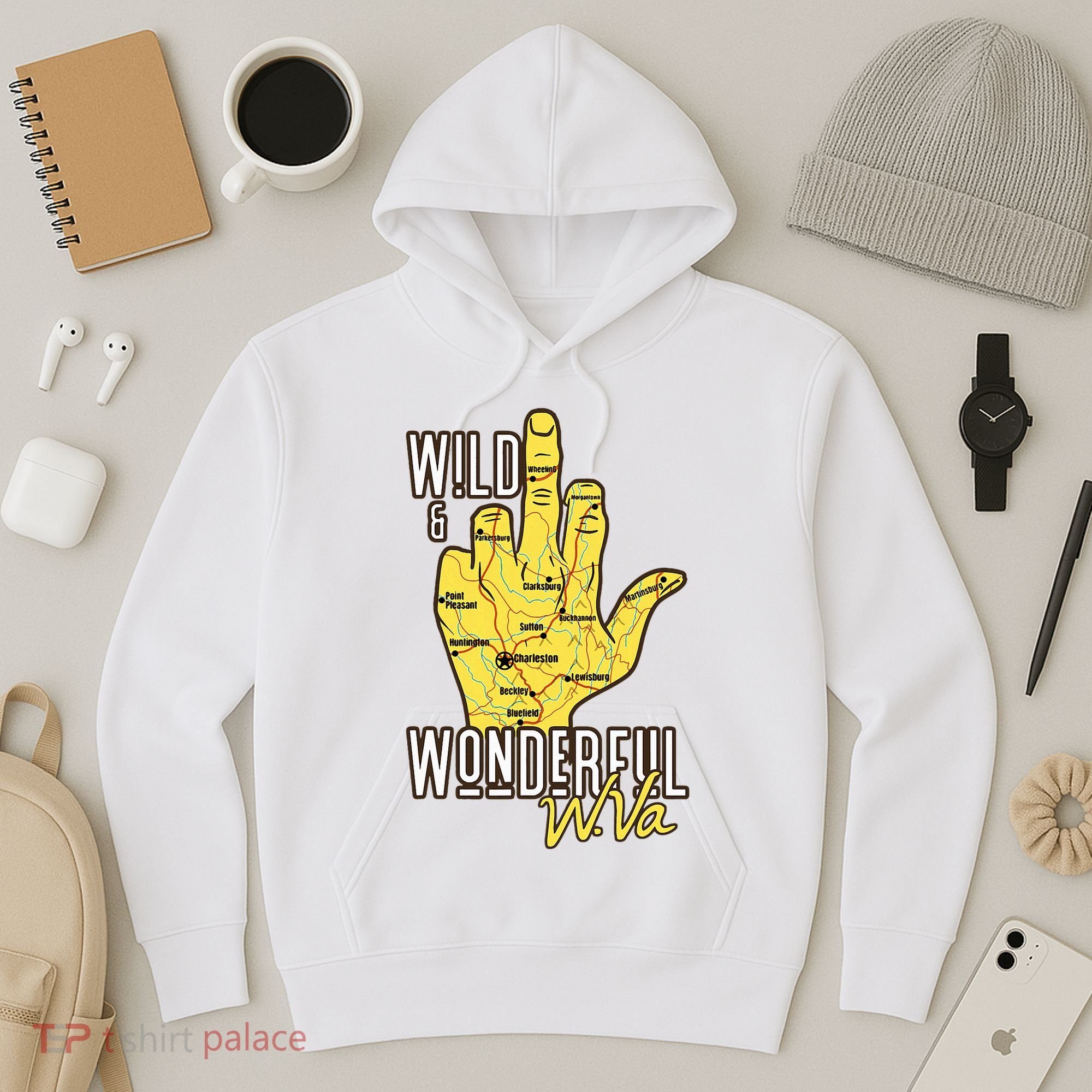 West Virginia Map Wv Middle Finger Funny Wv Souvenir Graphic Hoodie