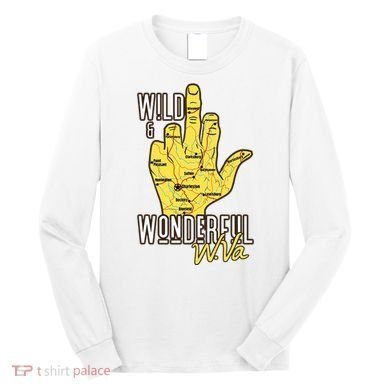 West Virginia Map Wv Middle Finger Funny Wv Souvenir Graphic Long Sleeve Shirt