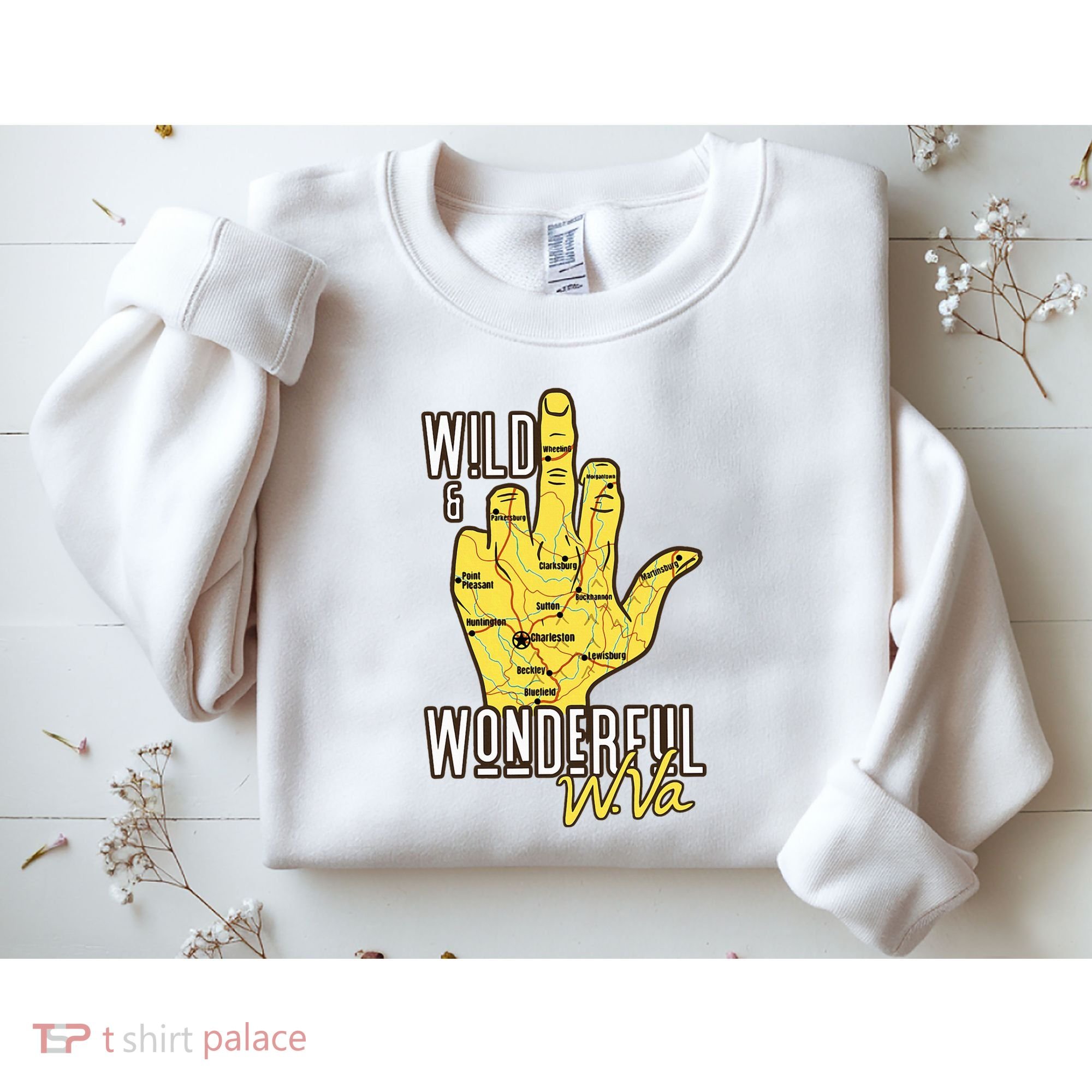 West Virginia Map Wv Middle Finger Funny Wv Souvenir Graphic Sweatshirt