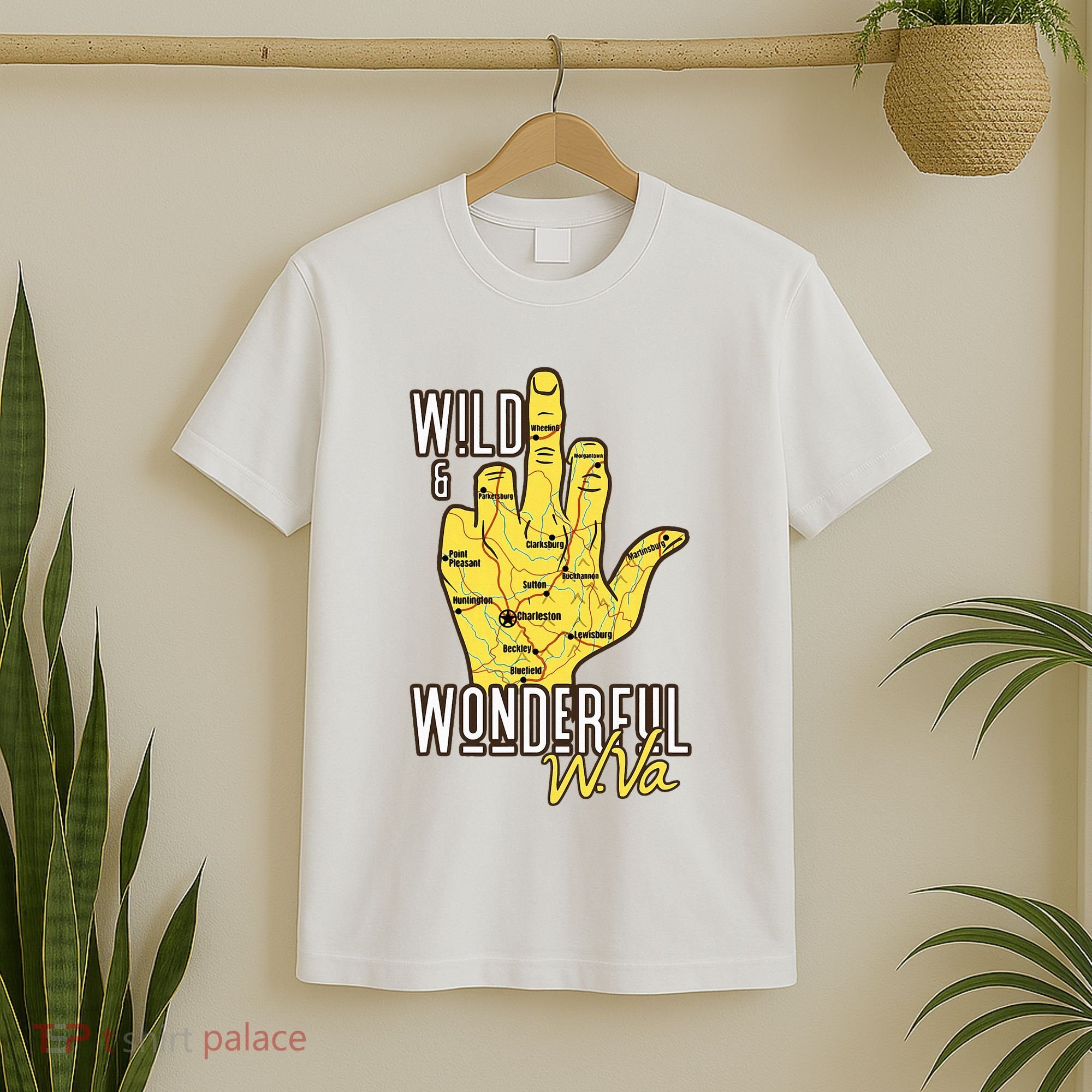 West Virginia Map Wv Middle Finger Funny Wv Souvenir Graphic T-Shirt