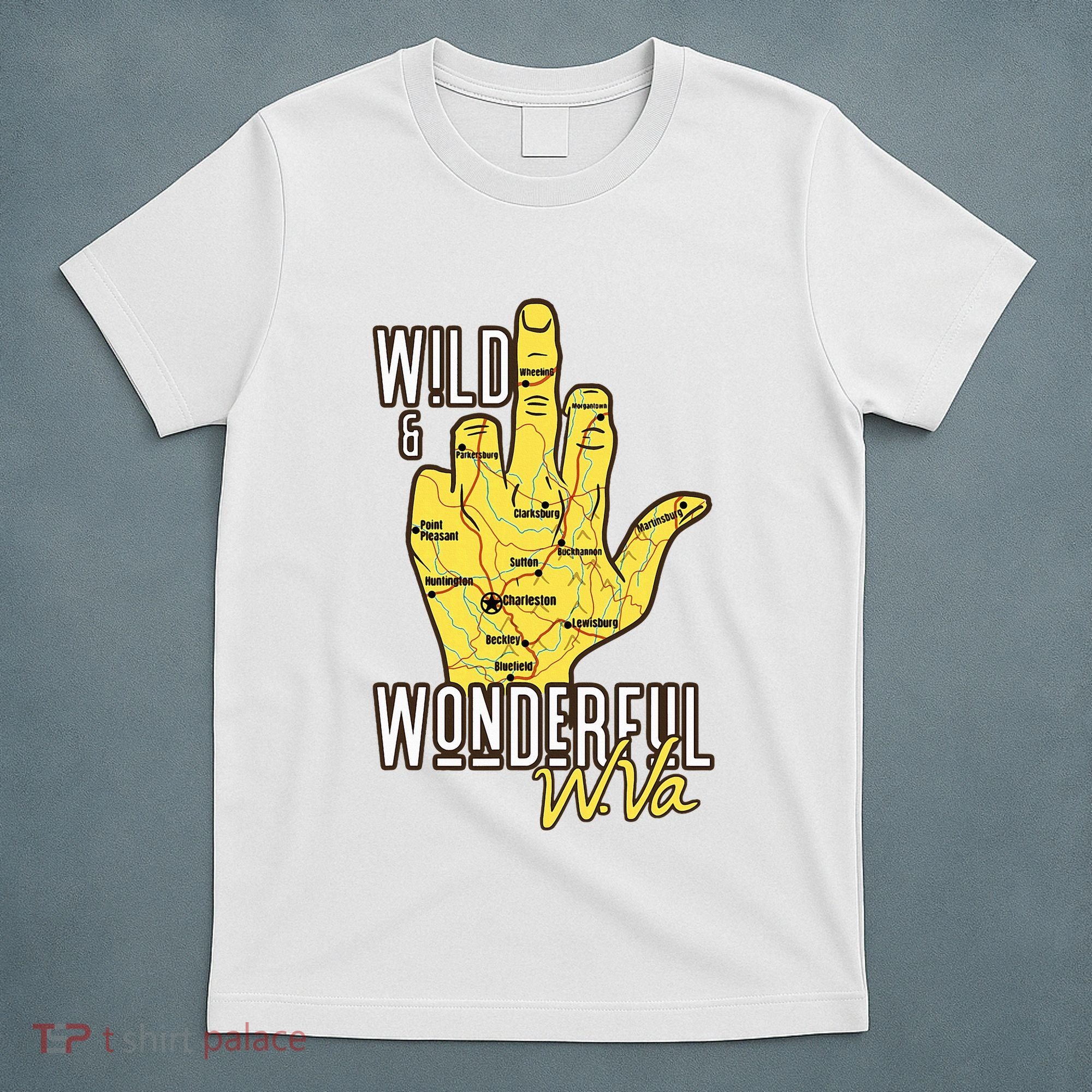 West Virginia Map Wv Middle Finger Funny Wv Souvenir Graphic T-Shirt