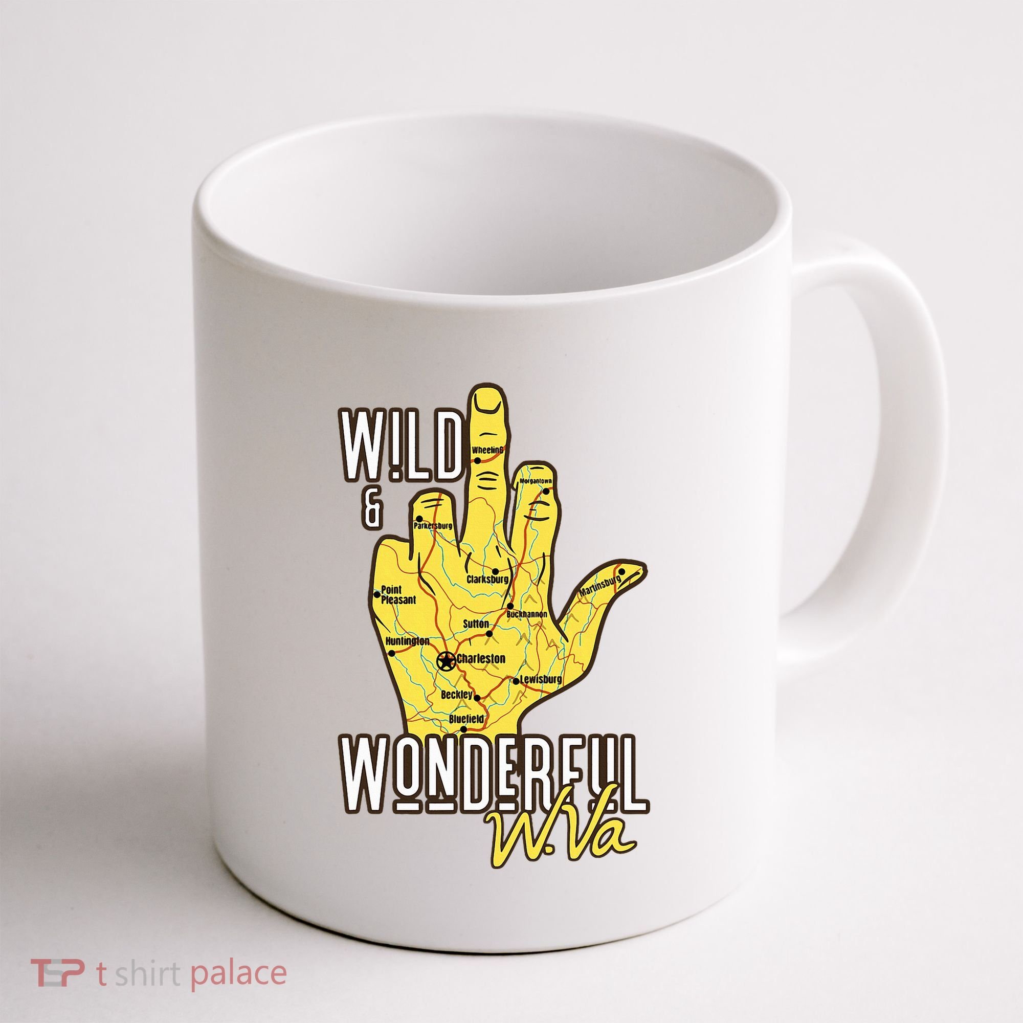 West Virginia Map Wv Middle Finger Funny Wv Souvenir Graphic Coffee Mug