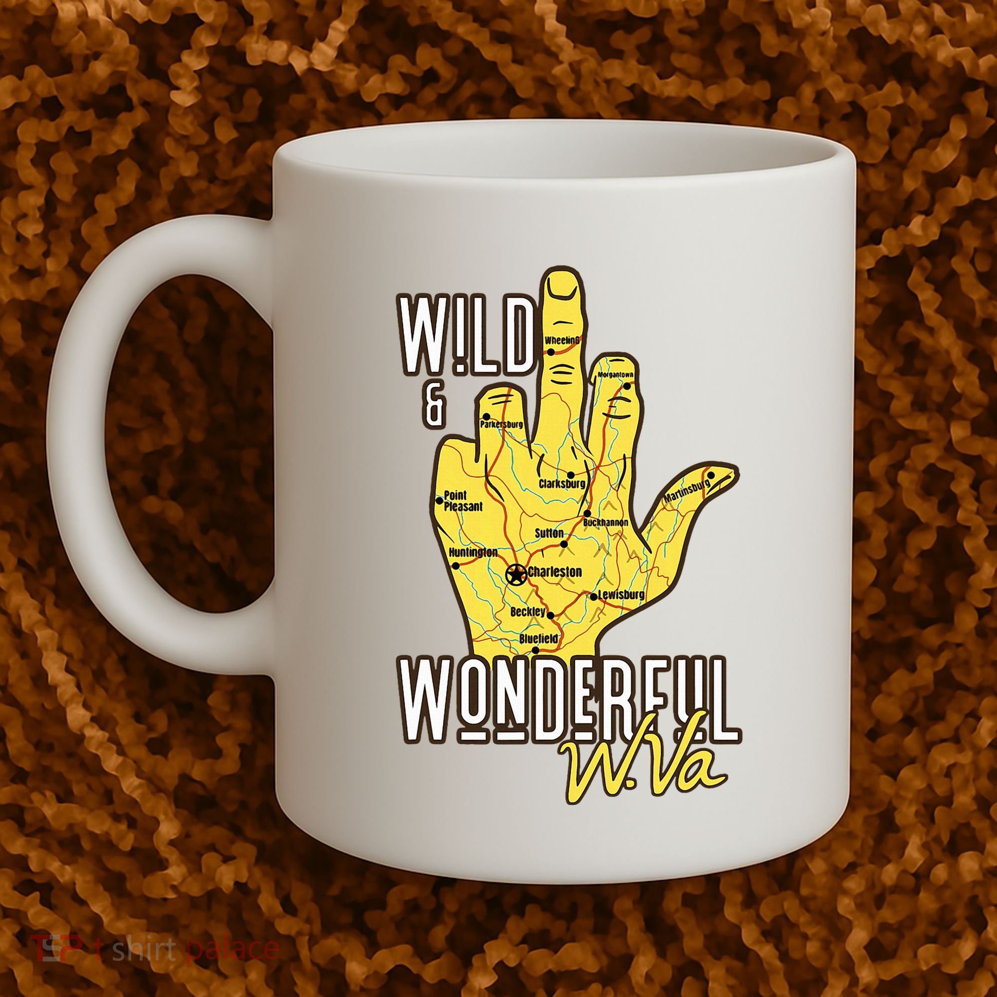 West Virginia Map Wv Middle Finger Funny Wv Souvenir Graphic Coffee Mug