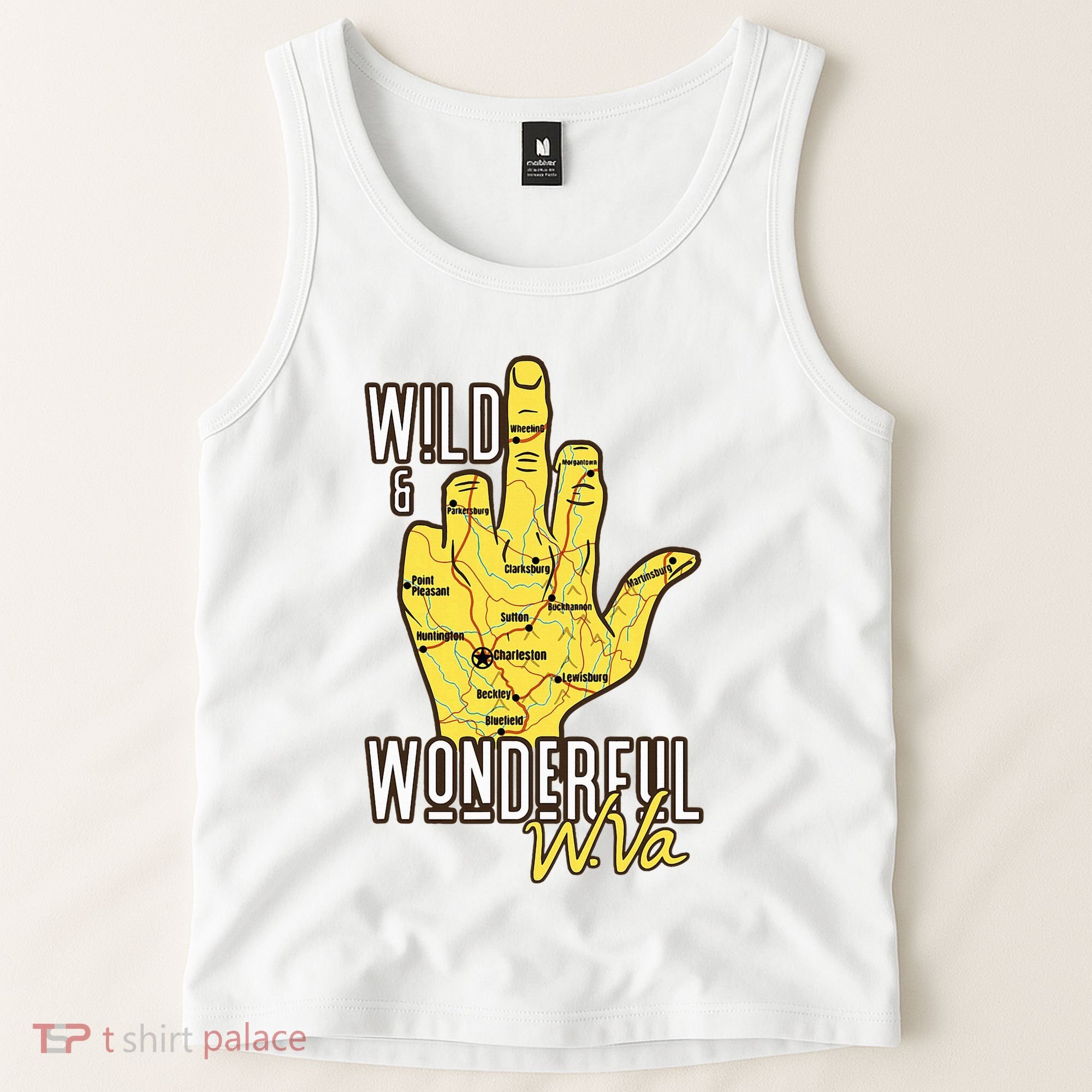 West Virginia Map Wv Middle Finger Funny Wv Souvenir Graphic Tank Top