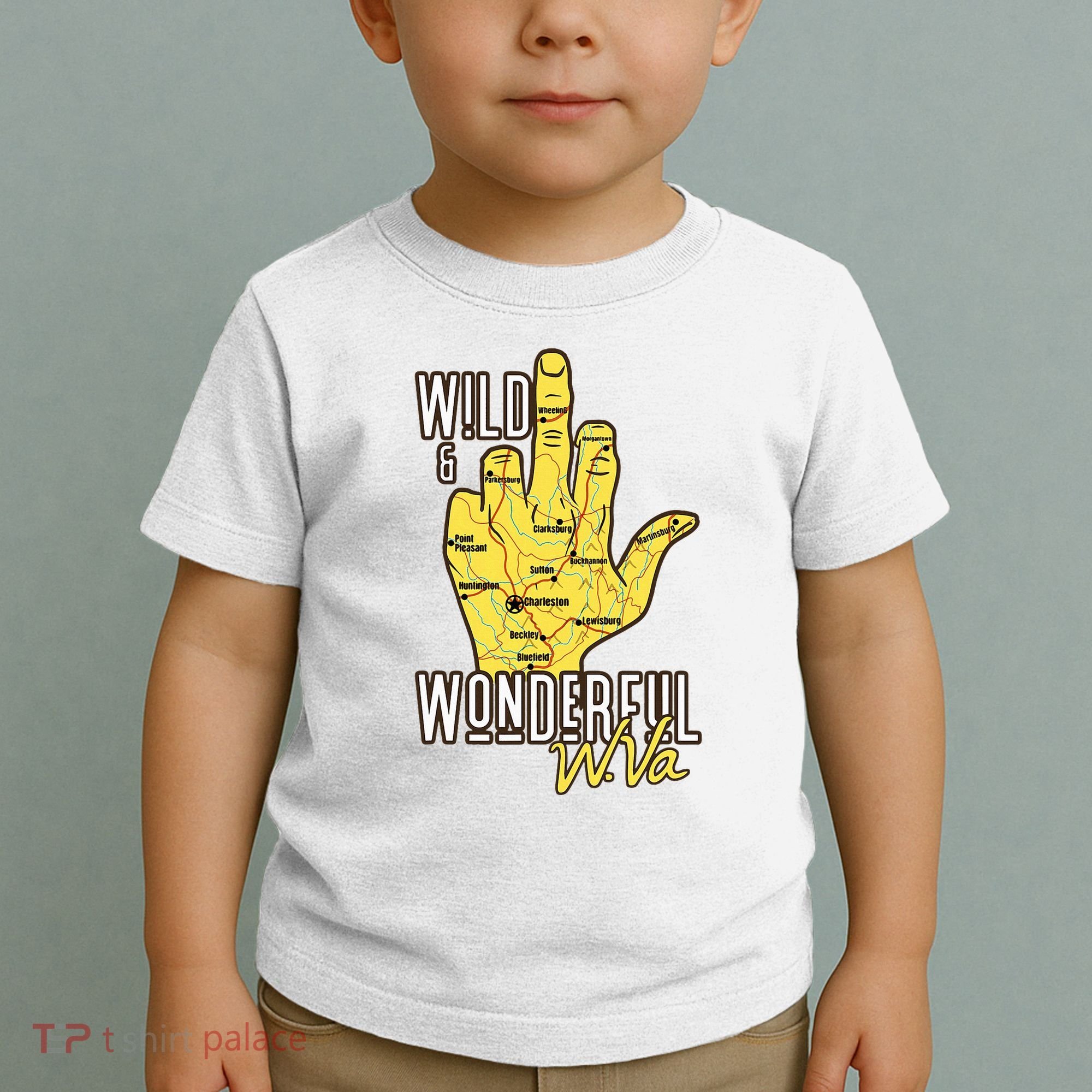 West Virginia Map Wv Middle Finger Funny Wv Souvenir Graphic Toddler T-Shirt