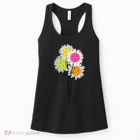 Womens Valentine's Mother's Day Pickleball Flower Bouquet Pretty Women's Tank Top thumb 0