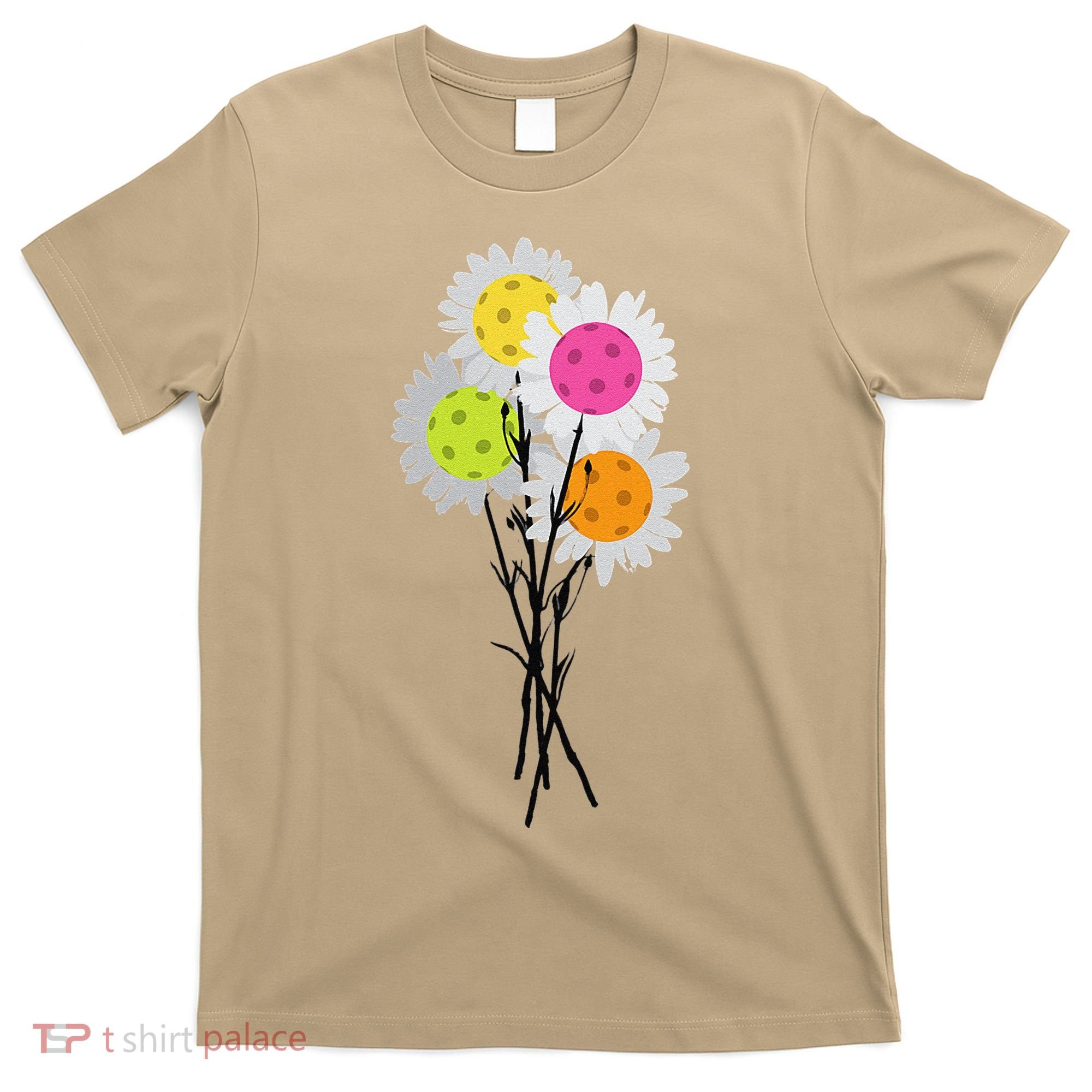 Womens Valentine's Mother's Day Pickleball Flower Bouquet Pretty T-Shirt