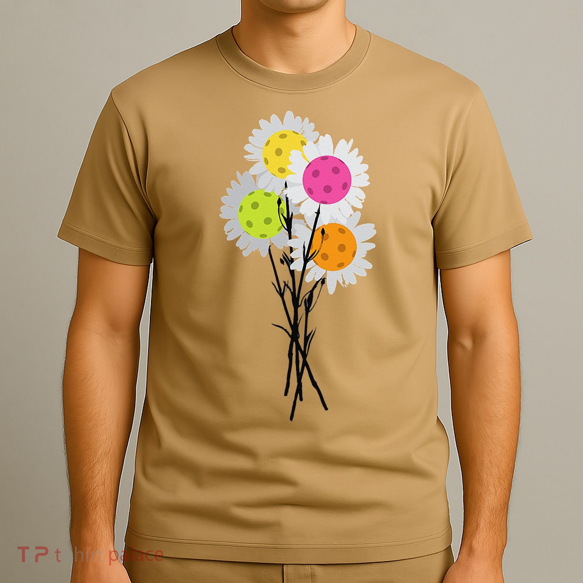 Womens Valentine's Mother's Day Pickleball Flower Bouquet Pretty T-Shirt