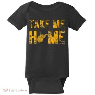 West Virginia Map Home WV Vintage Baby Bodysuit