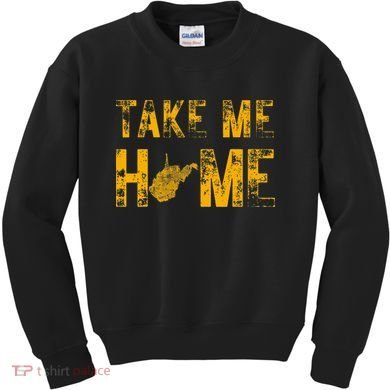 West Virginia Map Home WV Vintage Kids Sweatshirt