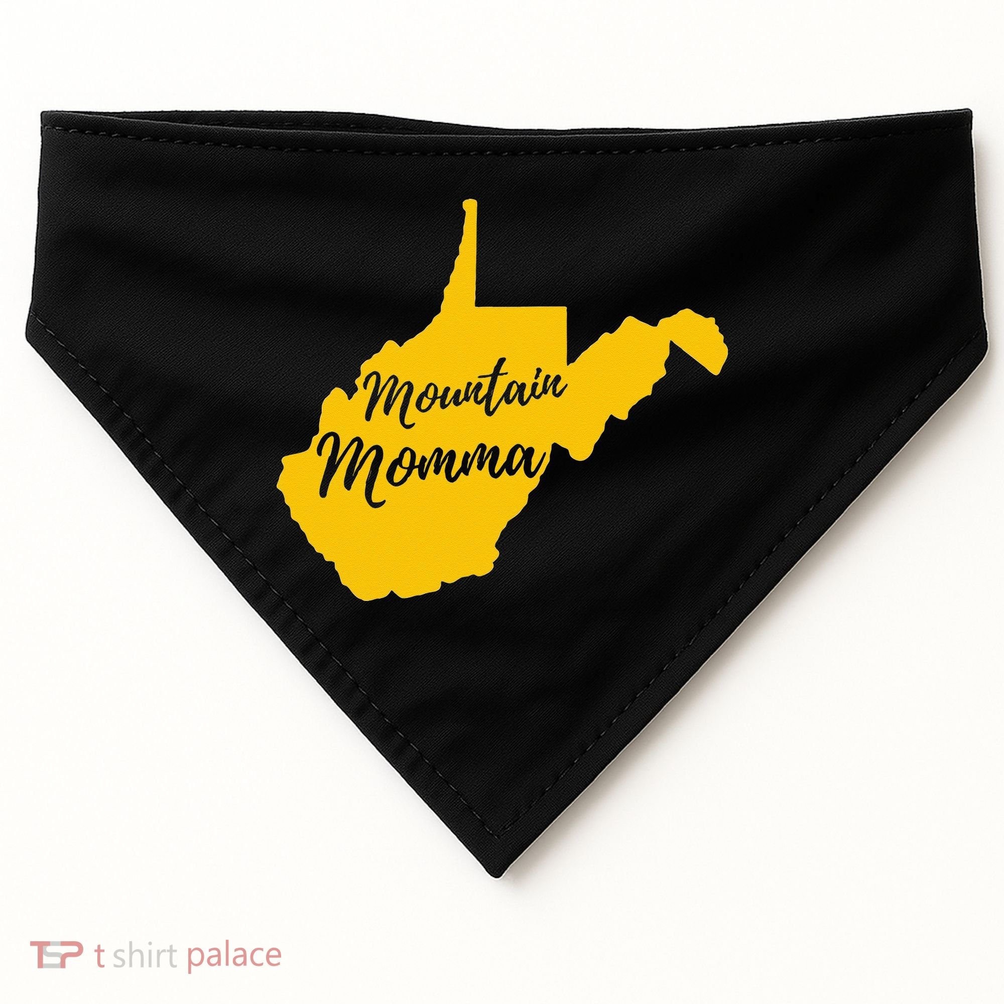 West Virginia Mountain Momma State Map Home USA-Made Doggie Bandana