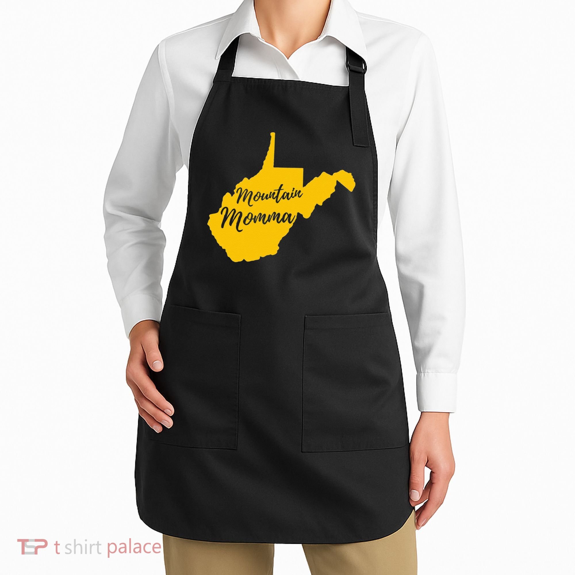 West Virginia Mountain Momma State Map Home Apron