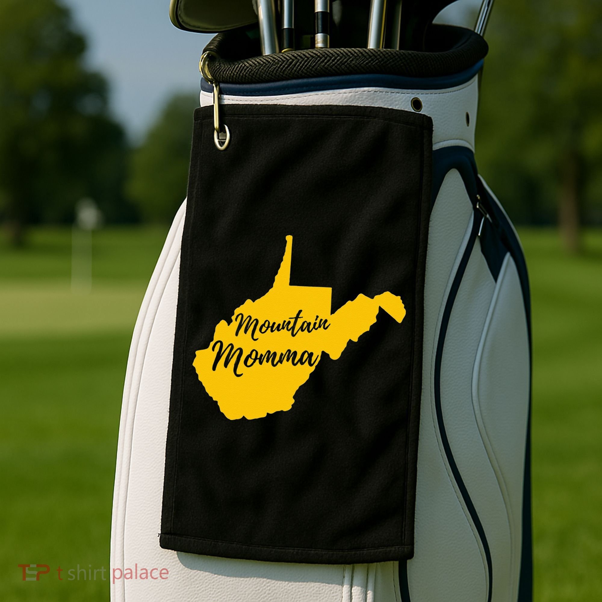 West Virginia Mountain Momma State Map Home Golf Towel