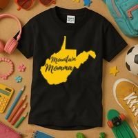 West Virginia Mountain Momma State Map Home Kids T-Shirt thumb 3