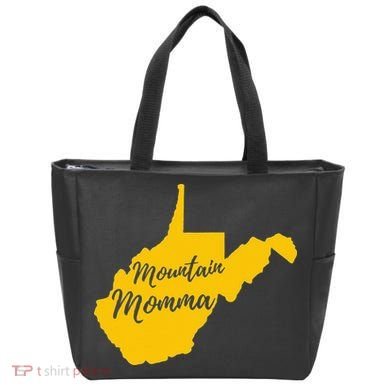 West Virginia Mountain Momma State Map Home Tote Bag