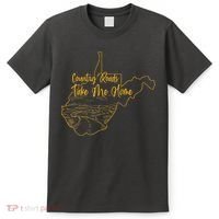West Virginia Pride Wv Home Country Roads Footprint T-Shirt thumb 0