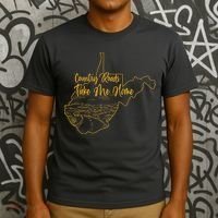 West Virginia Pride Wv Home Country Roads Footprint T-Shirt thumb 3
