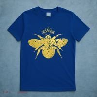Womens Vintage Queen Bee Funny, Cute Bumblebee With Crown T-Shirt thumb 5