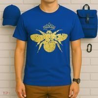 Womens Vintage Queen Bee Funny, Cute Bumblebee With Crown T-Shirt thumb 6