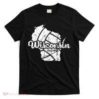 Wisconsin Volleyball Retro Script Vintage Distressed T-Shirt thumb 0