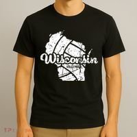 Wisconsin Volleyball Retro Script Vintage Distressed T-Shirt thumb 3