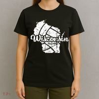 Wisconsin Volleyball Retro Script Vintage Distressed T-Shirt thumb 4