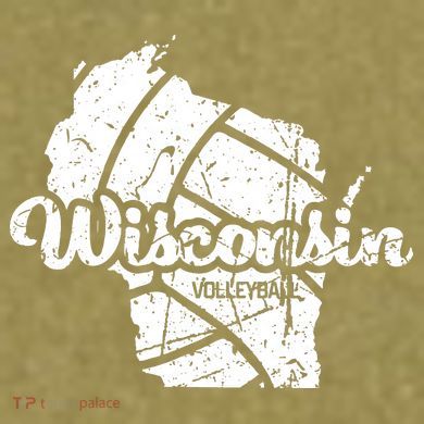 Wisconsin Volleyball Retro Script Vintage Distressed Garment-Dyed Women's Muscle Tee