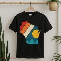 Wisconsin Vintage State Map Mountains Hiking Pride Gift T-Shirt thumb 2