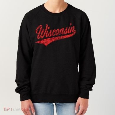 Wisconsin Varsity Script Classic Sports Jersey State Flag Women's Sweatshirt