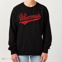 Wisconsin Varsity Script Classic Sports Jersey State Flag Women's Sweatshirt thumb 0
