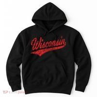 Wisconsin Varsity Script Classic Sports Jersey State Flag Hoodie thumb 0