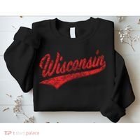Wisconsin Varsity Script Classic Sports Jersey State Flag Sweatshirt thumb 2