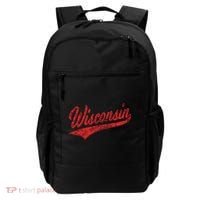 Wisconsin Varsity Script Classic Sports Jersey State Flag Backpack thumb 0