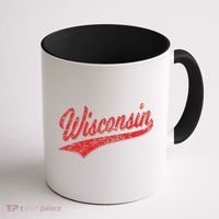 Wisconsin Varsity Script Classic Sports Jersey State Flag Coffee Mug thumb 1