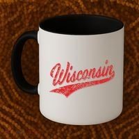 Wisconsin Varsity Script Classic Sports Jersey State Flag Coffee Mug thumb 2