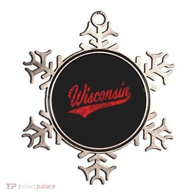 Wisconsin Varsity Script Classic Sports Jersey State Flag Ornament