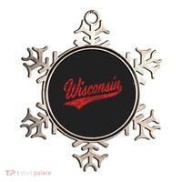 Wisconsin Varsity Script Classic Sports Jersey State Flag Ornament thumb 0