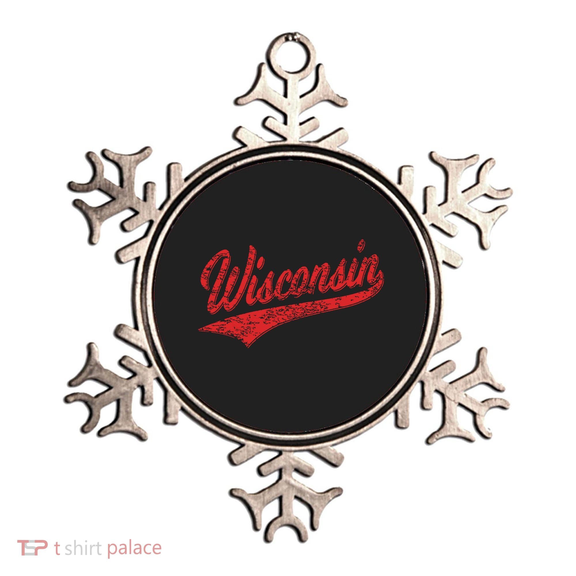 Wisconsin Varsity Script Classic Sports Jersey State Flag Ornament