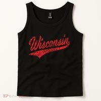 Wisconsin Varsity Script Classic Sports Jersey State Flag Tank Top thumb 2