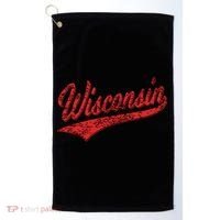 Wisconsin Varsity Script Classic Sports Jersey State Flag Golf Towel thumb 0