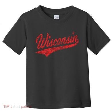 Wisconsin Varsity Script Classic Sports Jersey State Flag Toddler T-Shirt
