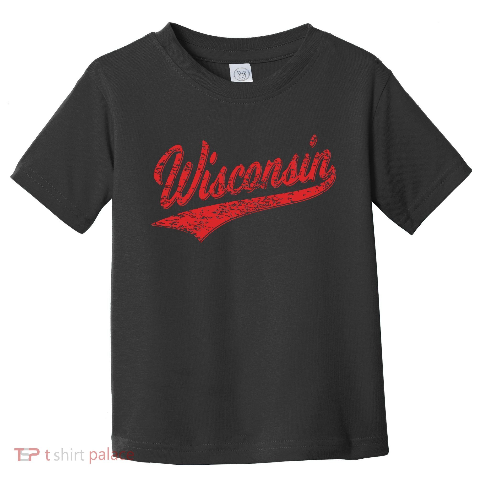 Wisconsin Varsity Script Classic Sports Jersey State Flag Toddler T-Shirt