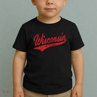 Wisconsin Varsity Script Classic Sports Jersey State Flag Toddler T-Shirt thumb 2