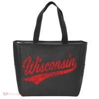 Wisconsin Varsity Script Classic Sports Jersey State Flag Tote Bag thumb 0