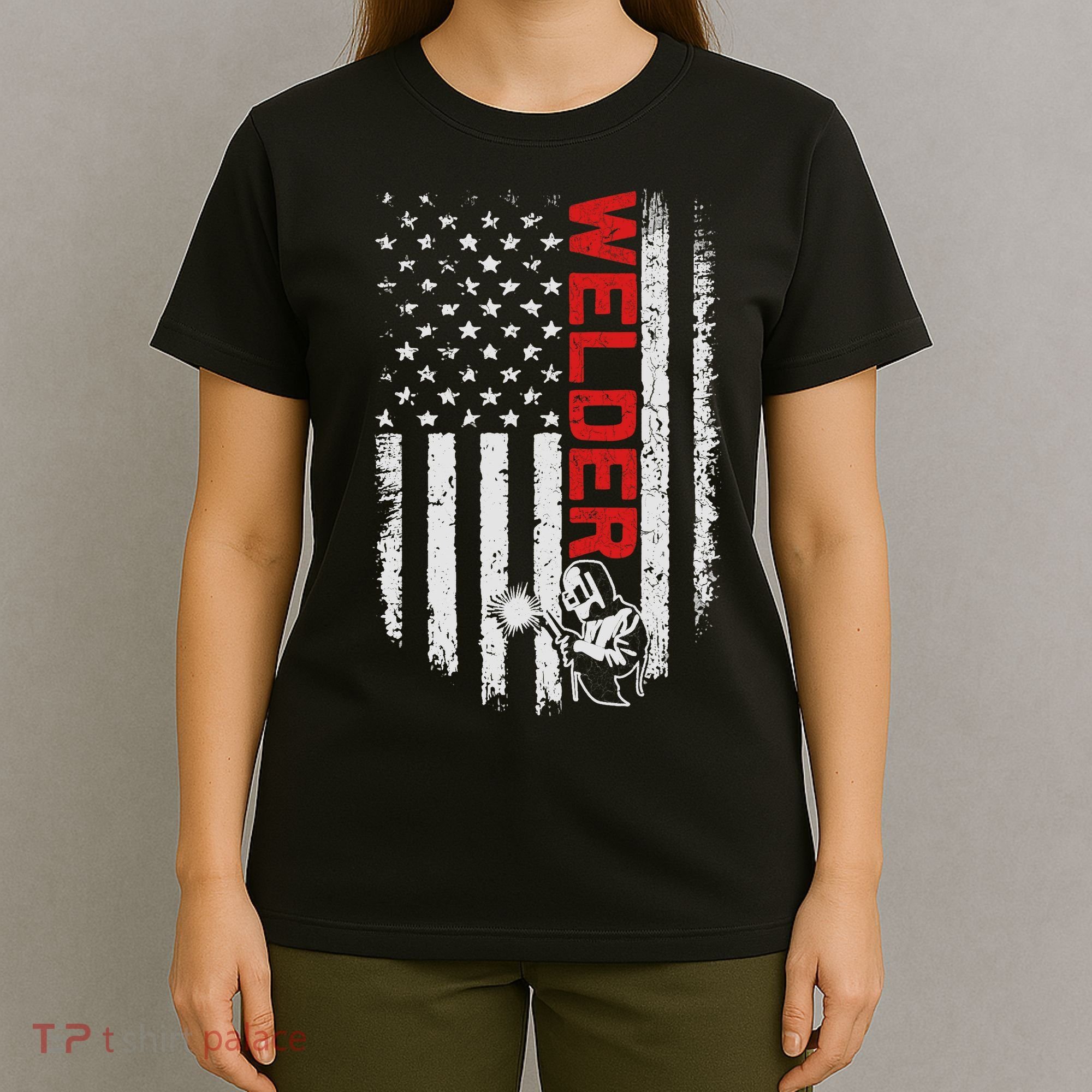 Welder Vintage USA American Flag Welding Funny Welder Lover T-Shirt